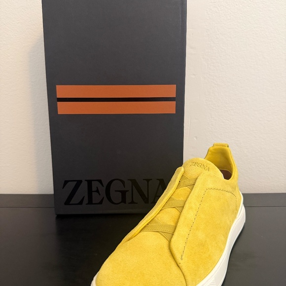 ZEGNA Suede Triple Stitch Sneakers SZ41 - Picture 2 of 2